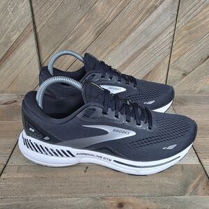 Brooks Adrenaline GTS 23 Womens Athletic Running Shoes Size 8.5 Black White